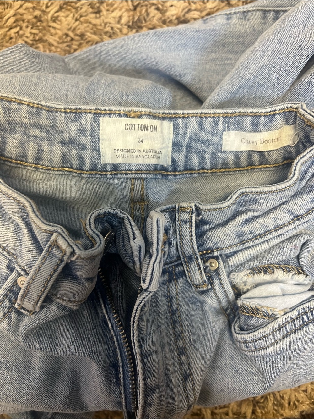 Cotton On Women's Light Blue Curvy Bootcut Jeans